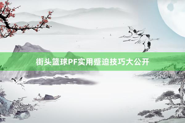 街头篮球PF实用蹙迫技巧大公开