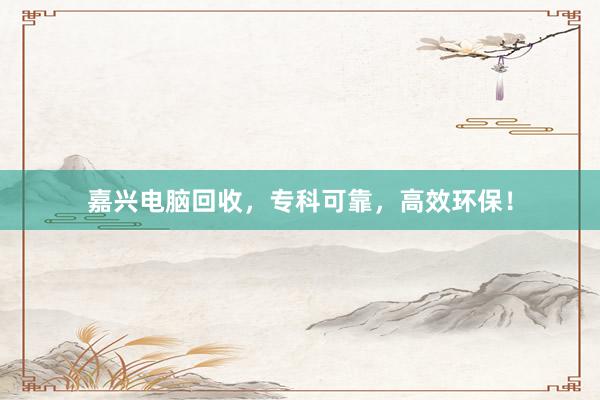 嘉兴电脑回收，专科可靠，高效环保！