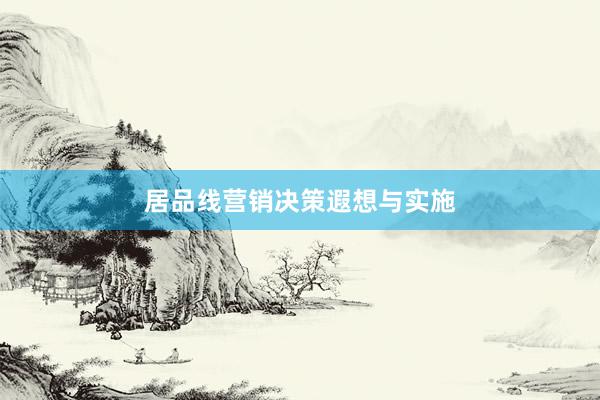 居品线营销决策遐想与实施